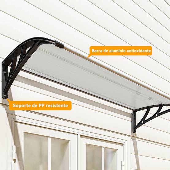 Store de porte et fenêtre 110 x 60 cm avec panneaux en polycarbonate et bande d'aluminium transparent - Image 10