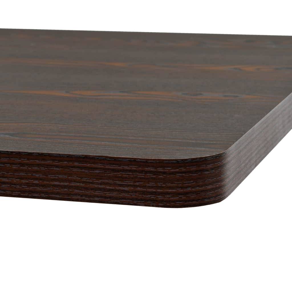 Helloshop26 - Table haute mange debout bar bistrot MDF et acier carré 80 x 80 cm frêne foncé marron - Image 4