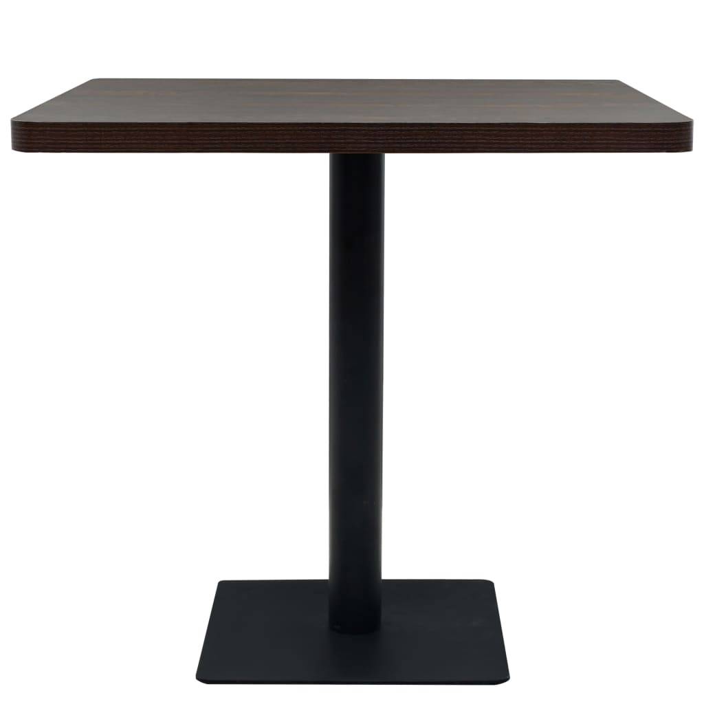 Helloshop26 - Table haute mange debout bar bistrot MDF et acier carré 80 x 80 cm frêne foncé marron - Image 2