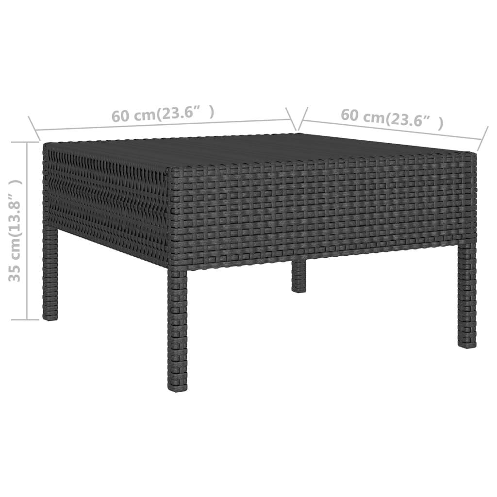 Helloshop26 - Salon de jardin meuble d'extérieur ensemble de mobilier 6 pièces avec coussins résine tressée noir - Image 4