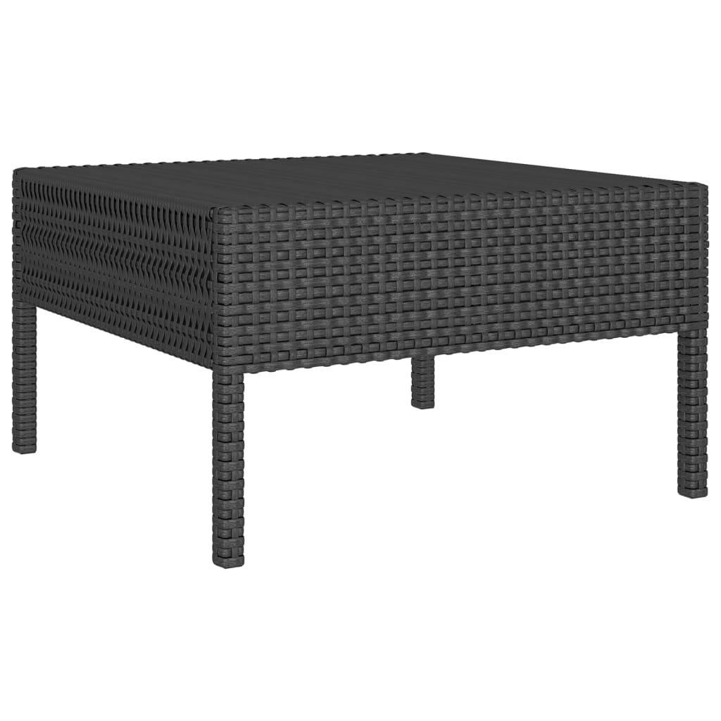 Helloshop26 - Salon de jardin meuble d'extérieur ensemble de mobilier 6 pièces avec coussins résine tressée noir - Image 2