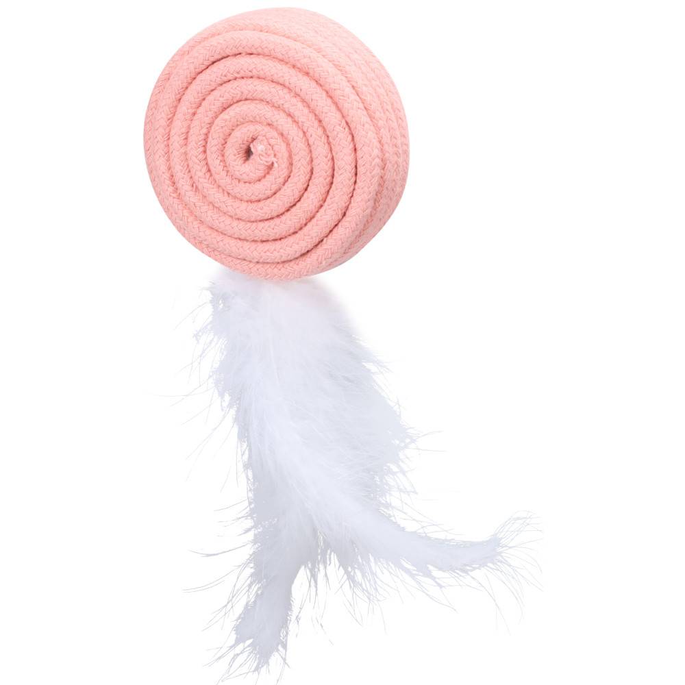 Flamingo - Jouet pour chat Poppy Disque plume , vert ou rose ou jaune, 15 cm. - Image 3