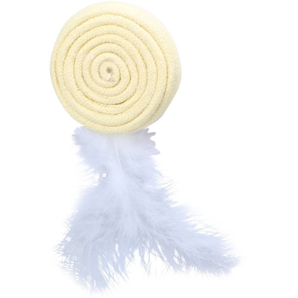 Flamingo - Jouet pour chat Poppy Disque plume , vert ou rose ou jaune, 15 cm. - Image 4