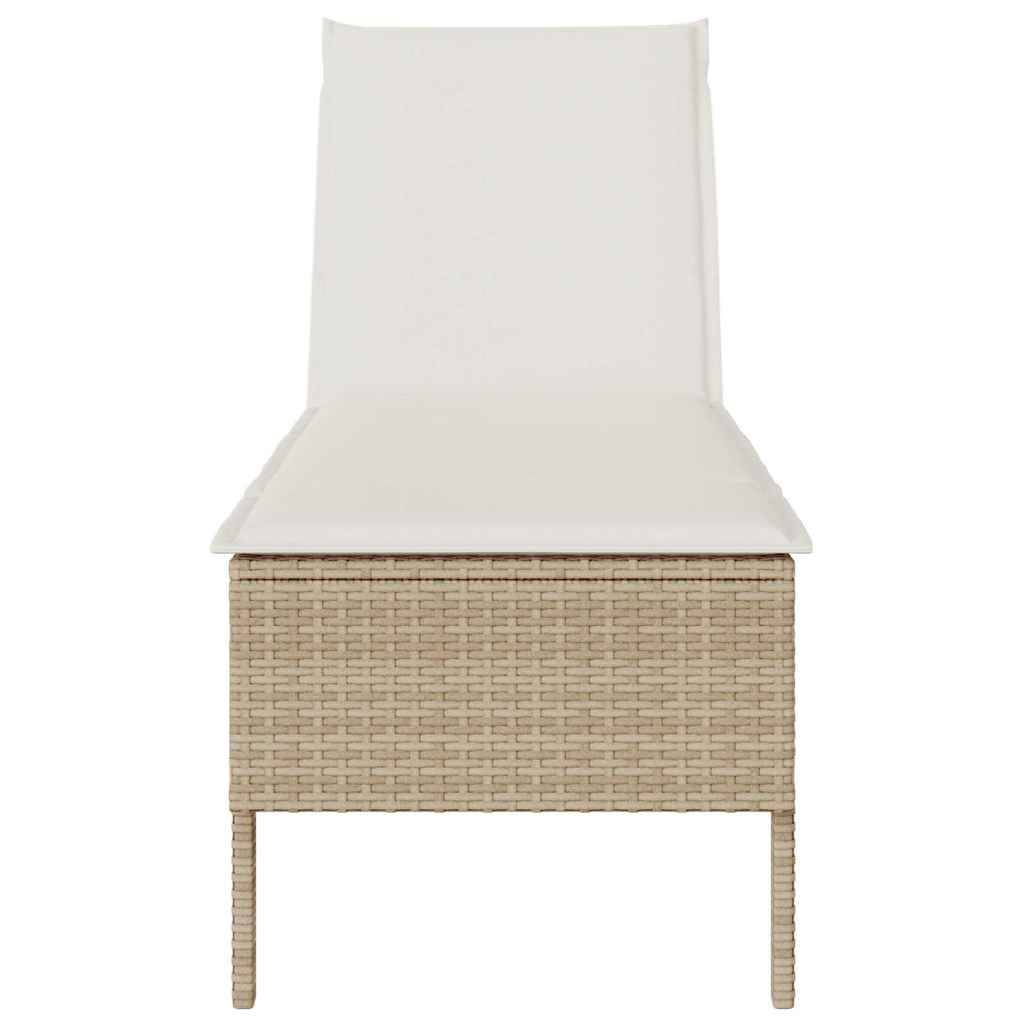 Vidaxl - Transat avec coussin beige 55x200x44cm résine tressée vidaXL 4104104 - Image 6