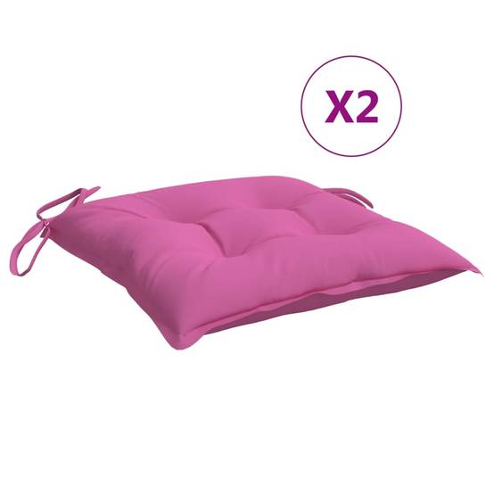 Lot de 2 coussins de chaise polyester rose 40 x 40 x 7 cm - PANGIVO - Image 2