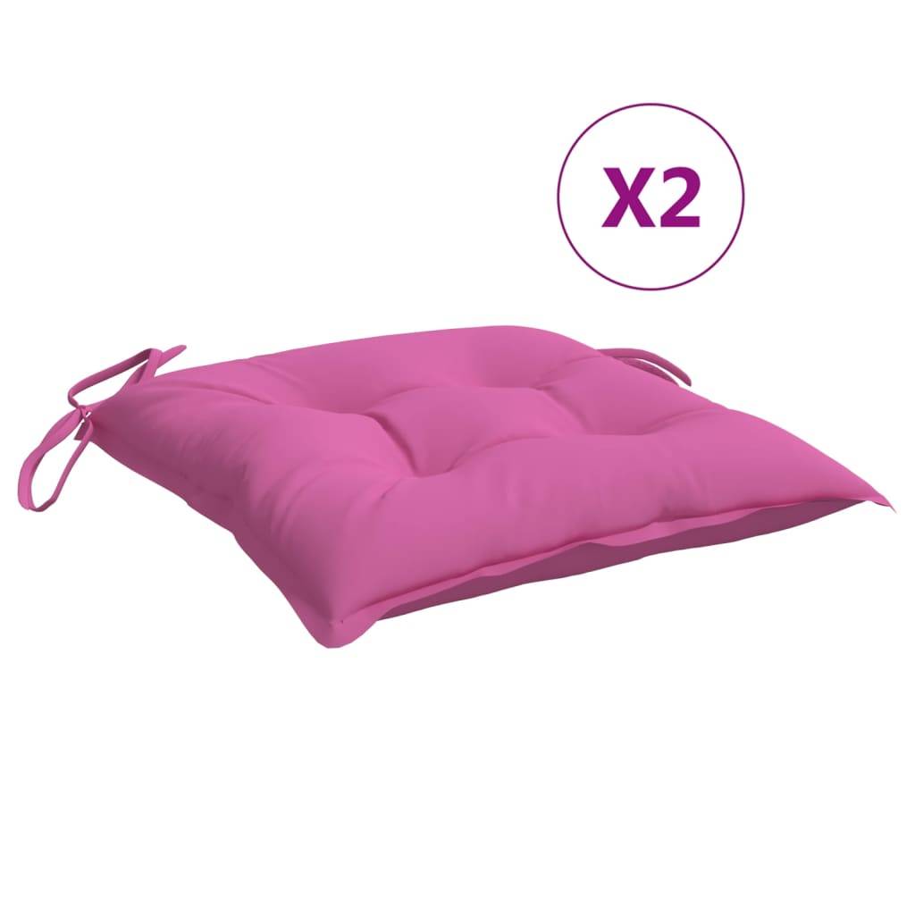 Lot de 2 coussins de chaise polyester rose 40 x 40 x 7 cm - PANGIVO - Image 2