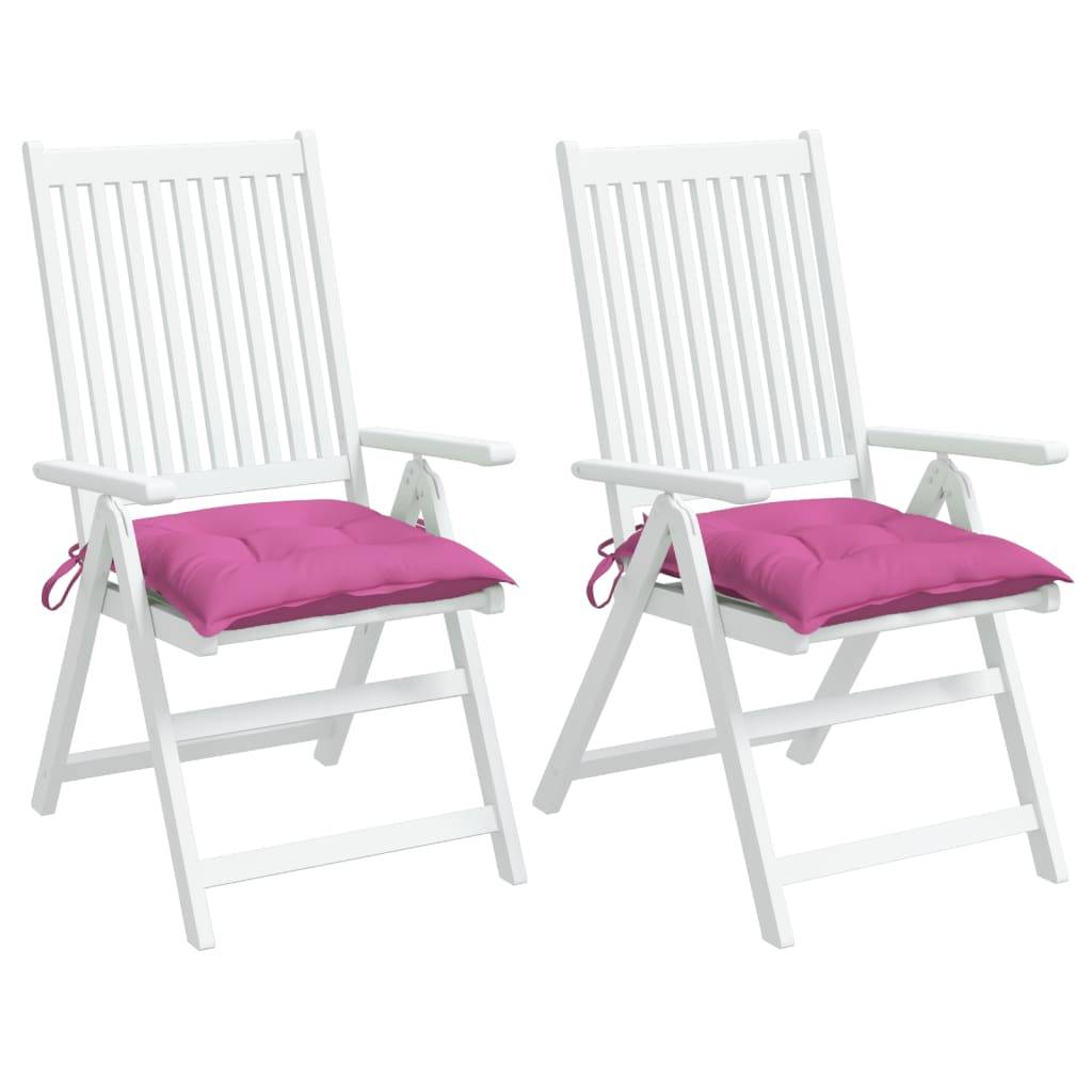 Lot de 2 coussins de chaise polyester rose 40 x 40 x 7 cm - PANGIVO - Image 4