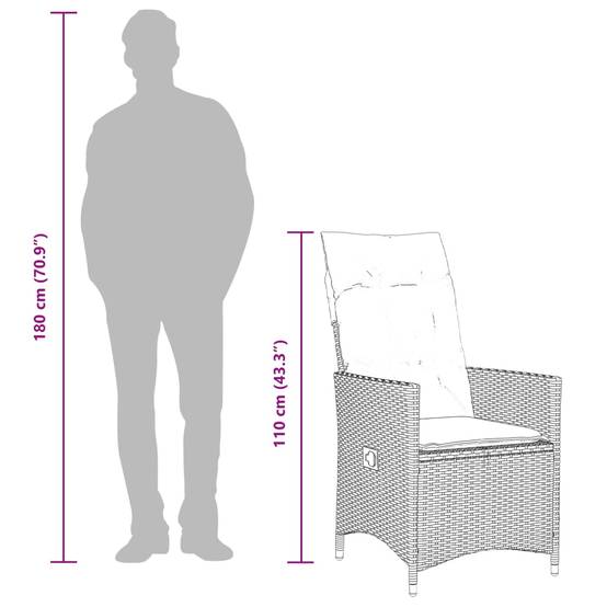 Chaise bois composite 1 places rotin noir 56 x 59 x 92 cm - Prolenta premium p364.2 - Image 10