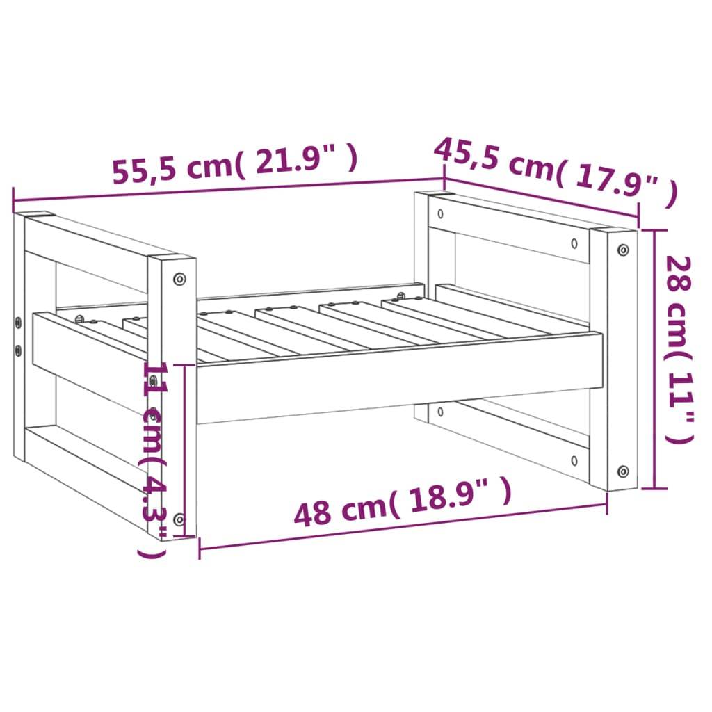 Vidaxl - Lit pour chien Gris 55,5x45,5x28 cm Bois de pin solide vidaXL 821469 - Image 3