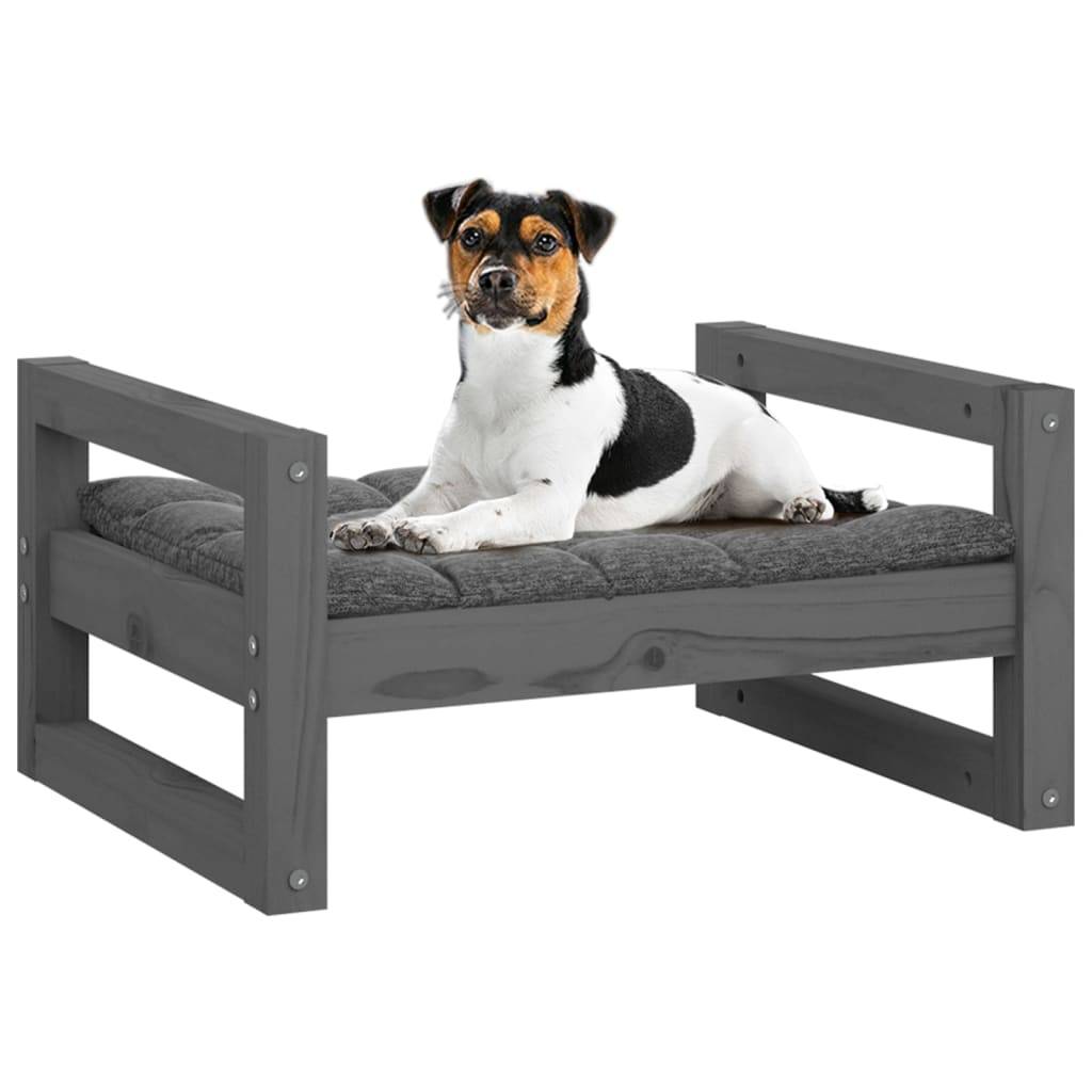 Vidaxl - Lit pour chien Gris 55,5x45,5x28 cm Bois de pin solide vidaXL 821469 - Image 5