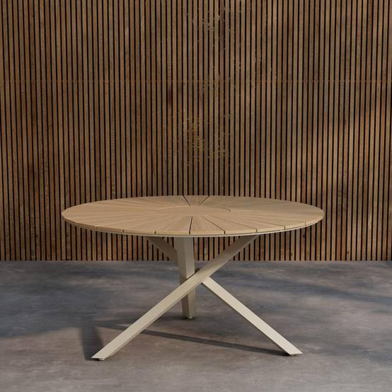 Table de Jardin Ronde "Mexico" 140cm Naturel & Beige - Image 2