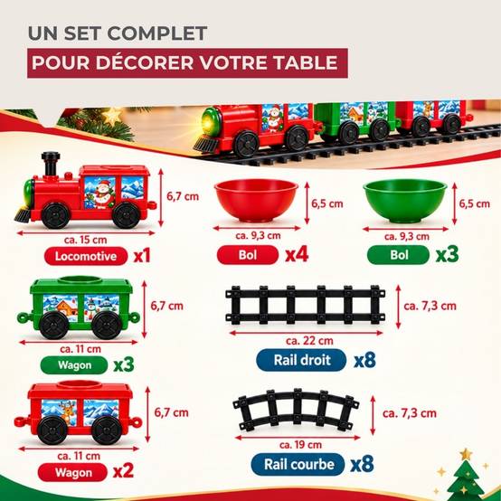Lot de 1 appareil à fondue et 1 un train de table décoratif de Noël Fackelmann - Image 3