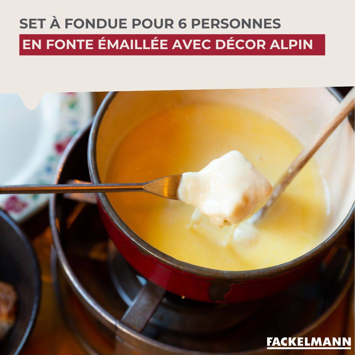 Lot de 1 appareil à fondue et 1 un train de table décoratif de Noël Fackelmann - Image 5