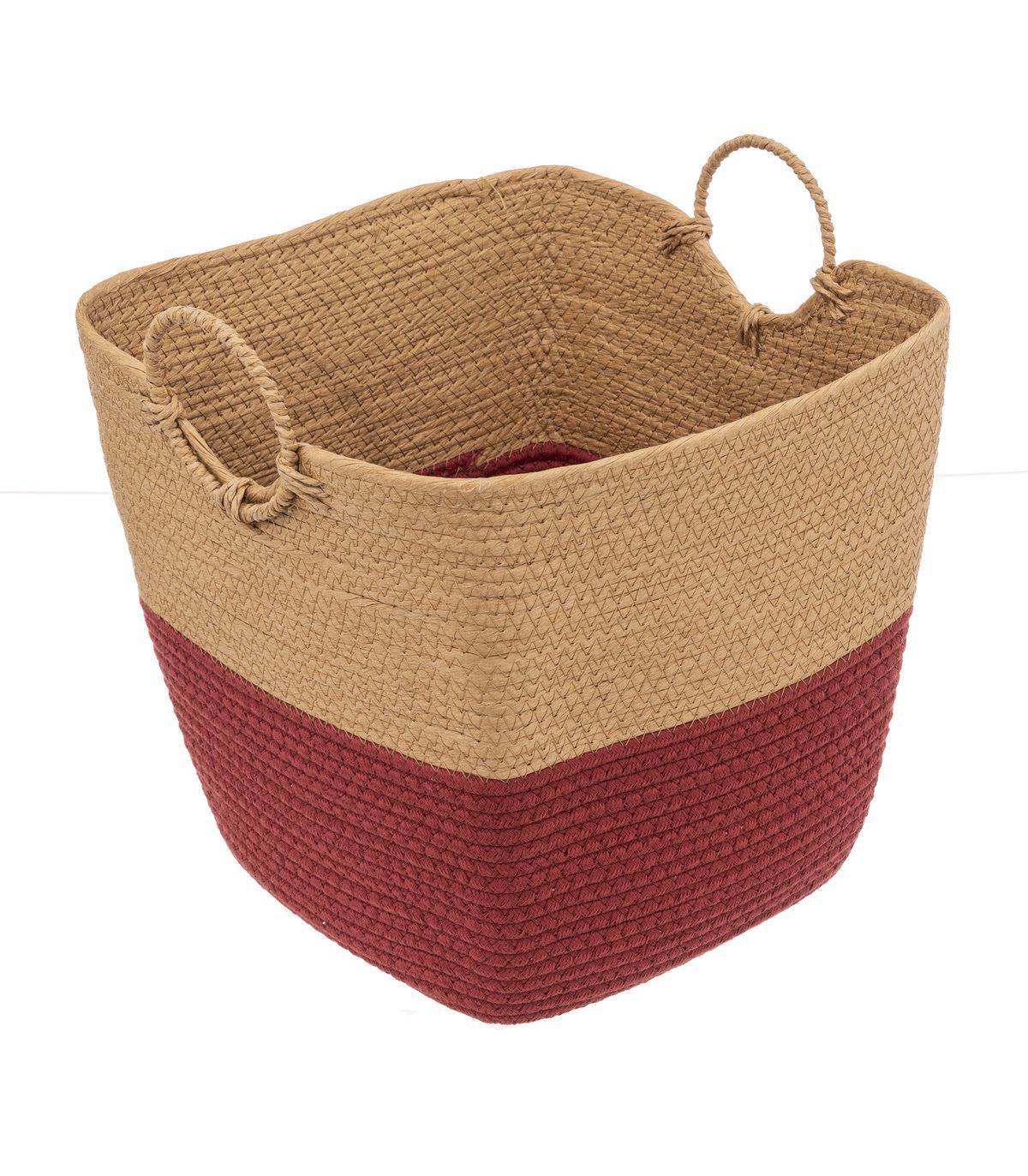 Lot de 3 Paniers de rangement Beige et Terre de Sienne - Image 4