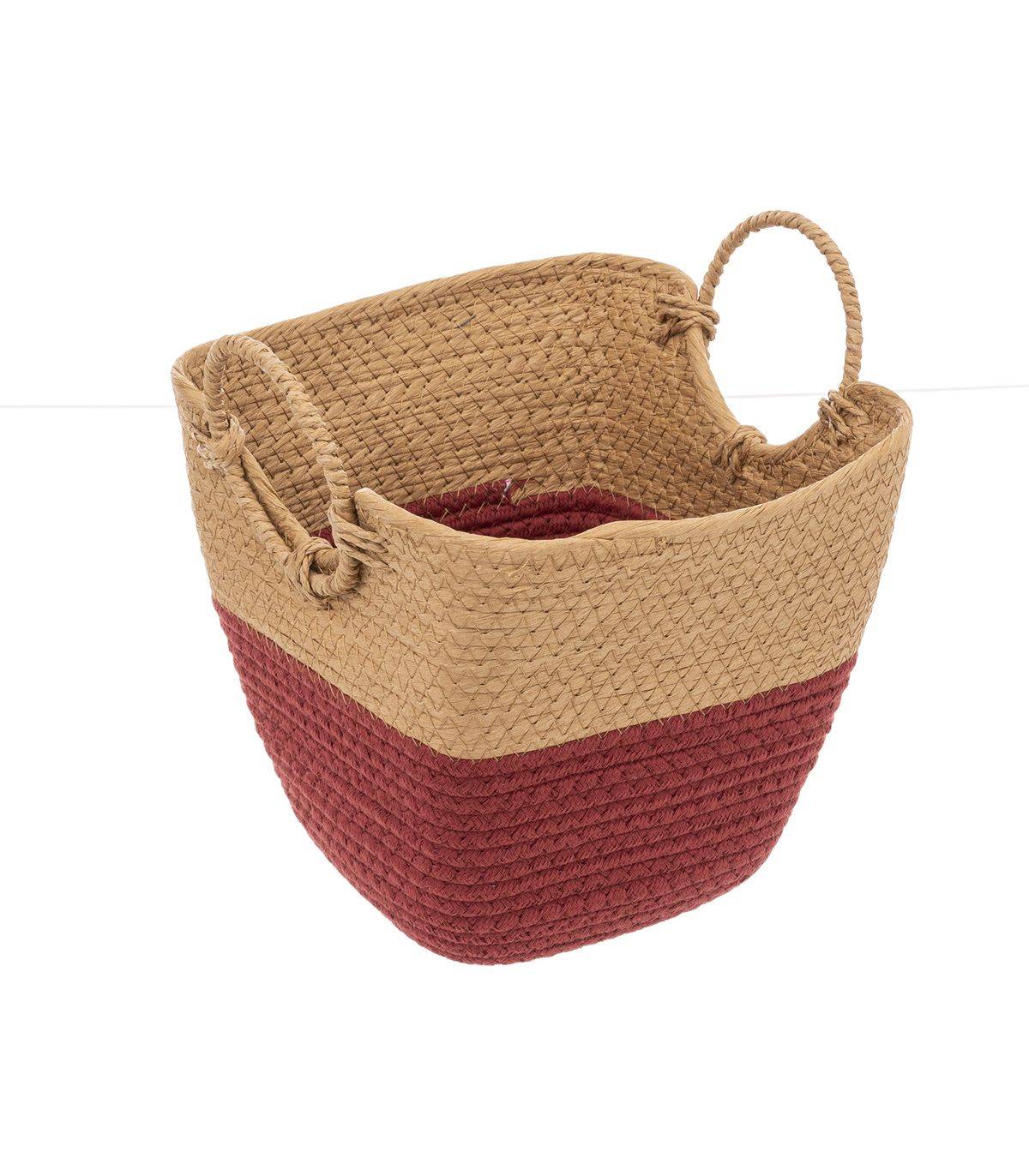 Lot de 3 Paniers de rangement Beige et Terre de Sienne - Image 6
