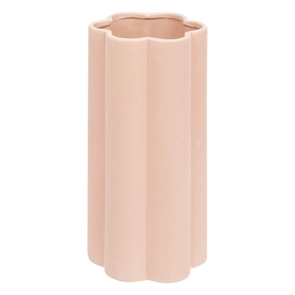 Atmosphera - Vase forme fleur en céramique Rose H 28.5 cm - Image 1