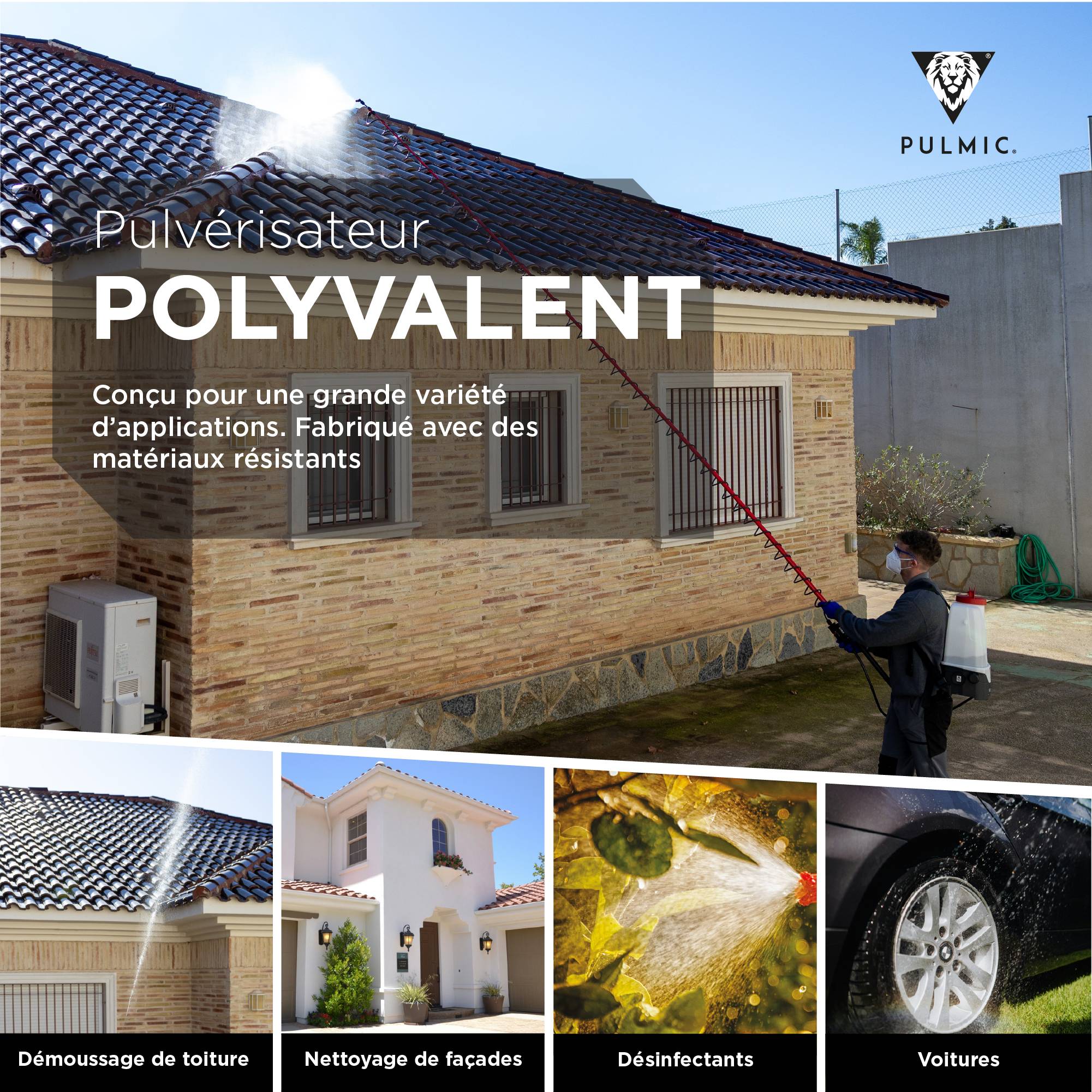 PULMIC Pulvérisateur Électrique Spécial Toiture et Nettoyage, 7 Bars Projette à 10m avec Lance en Acier INOX,Batterie Lithium 18V - Image 5