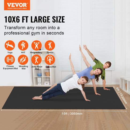Vevor - VEVOR Tapis de yoga antidérapant tapis d'entraînement 3050 x 1830 mm pilates - Image 2