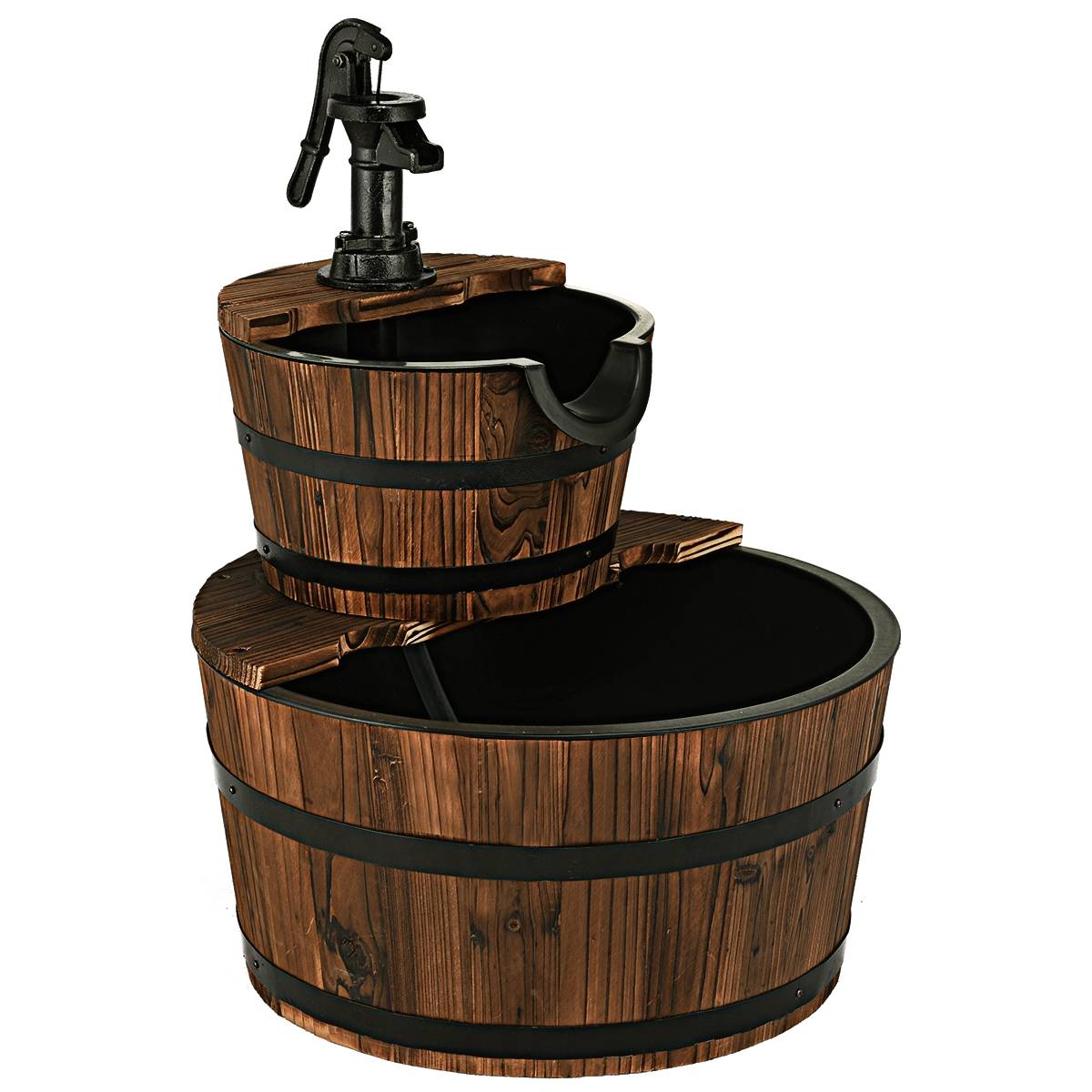Maison Chic - Fontaine de Jardin Fontaine en Cascade avec Pompe 2 Etages Ecoulement d’Eau Ajustable Capacité 19 L - Image 1