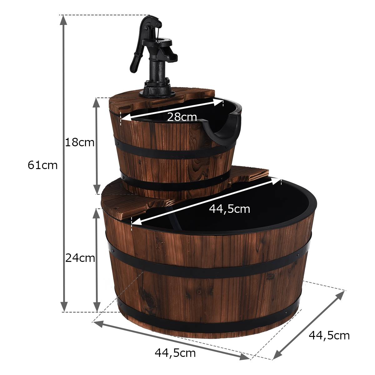 Maison Chic - Fontaine de Jardin Fontaine en Cascade avec Pompe 2 Etages Ecoulement d’Eau Ajustable Capacité 19 L - Image 9