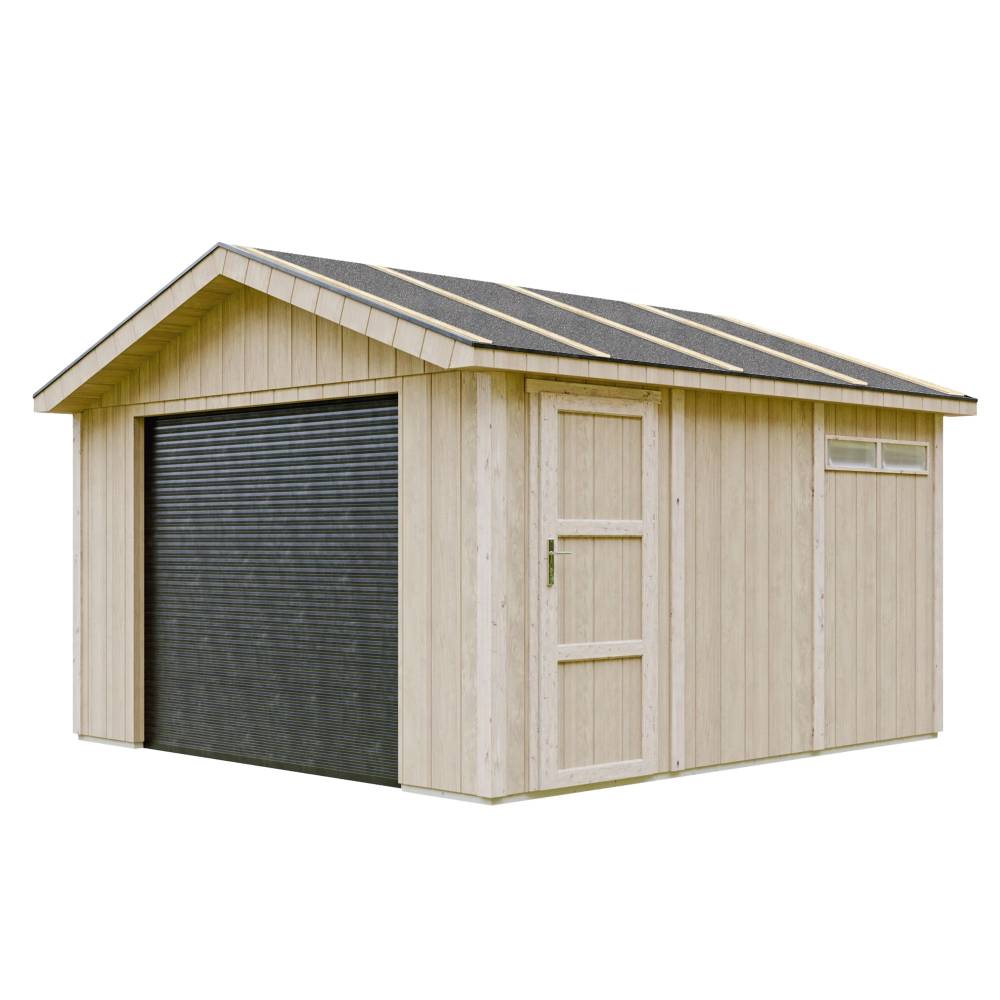 Timbela - Garagequalité premium 13 m² - L378xl412 cm - garage pour moto, vélos, machines de jardinage - Abri de jardin - Timbela M990B-CAVERN STEEL - Image 3