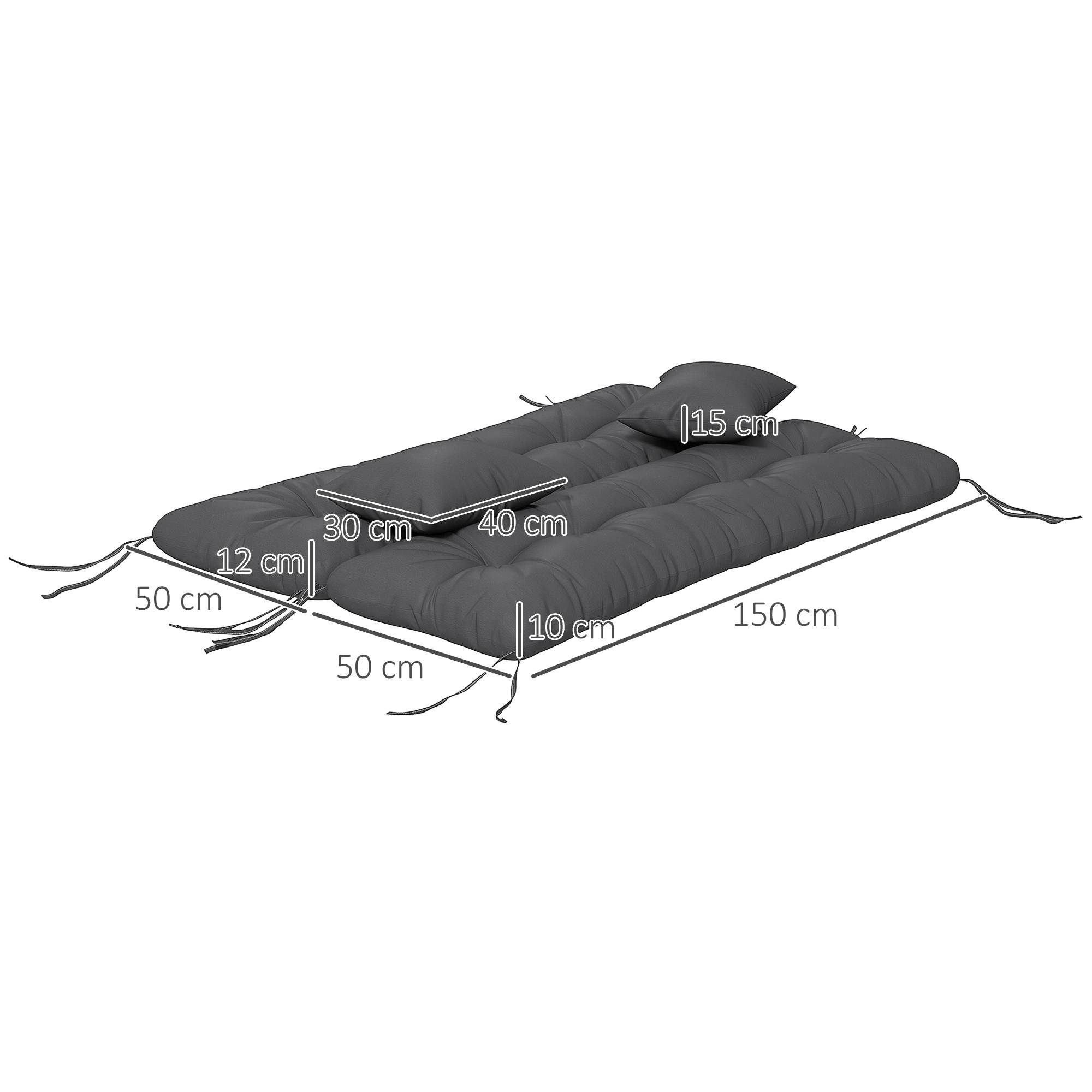 Ensemble de 4 coussins d'extérieur pour balancelle de jardin, 1 coussin d'assise coussins de dossier et 2 oreillers - Image 5