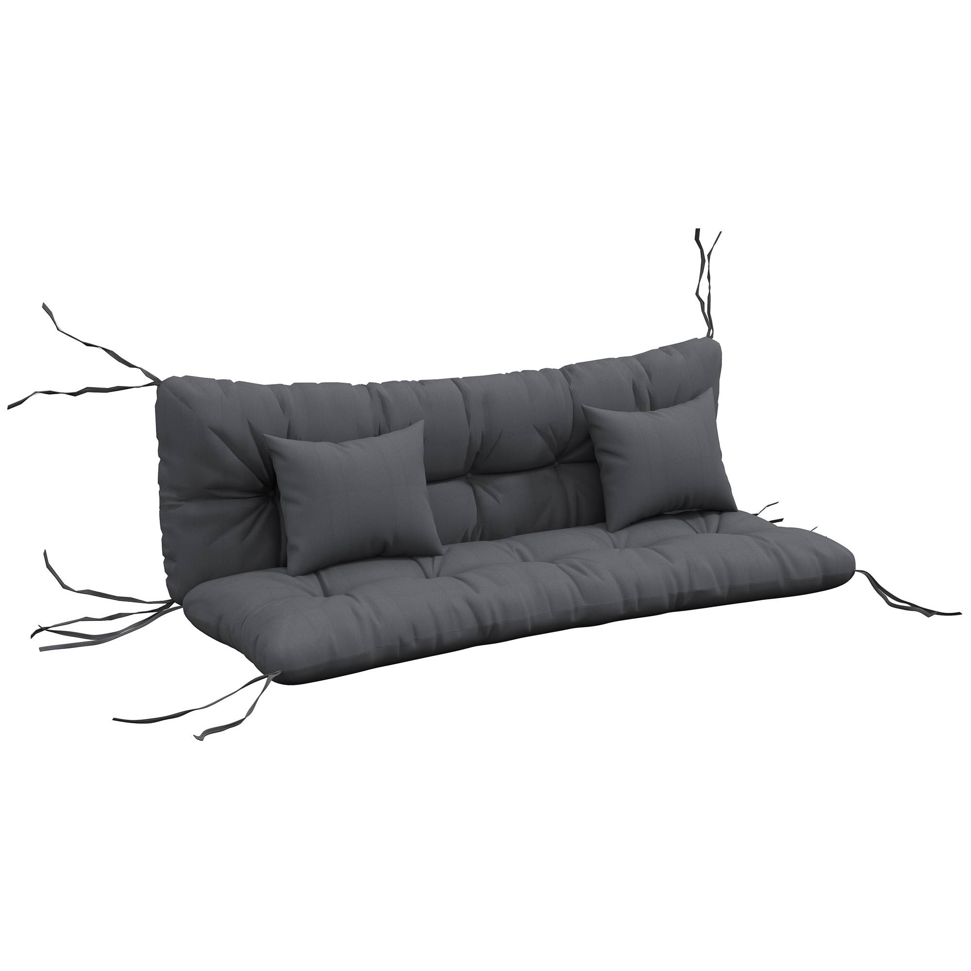 Ensemble de 4 coussins d'extérieur pour balancelle de jardin, 1 coussin d'assise coussins de dossier et 2 oreillers - Image 1