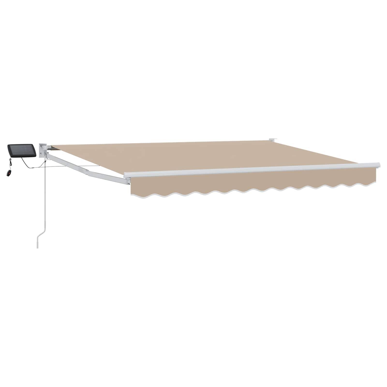 ComfortXL - Store Banne Rétractable Polyester Terrasse avec LEDs Beige Blanc 3,5x2,5m - ComfortXL Outdoor Living - Image 2