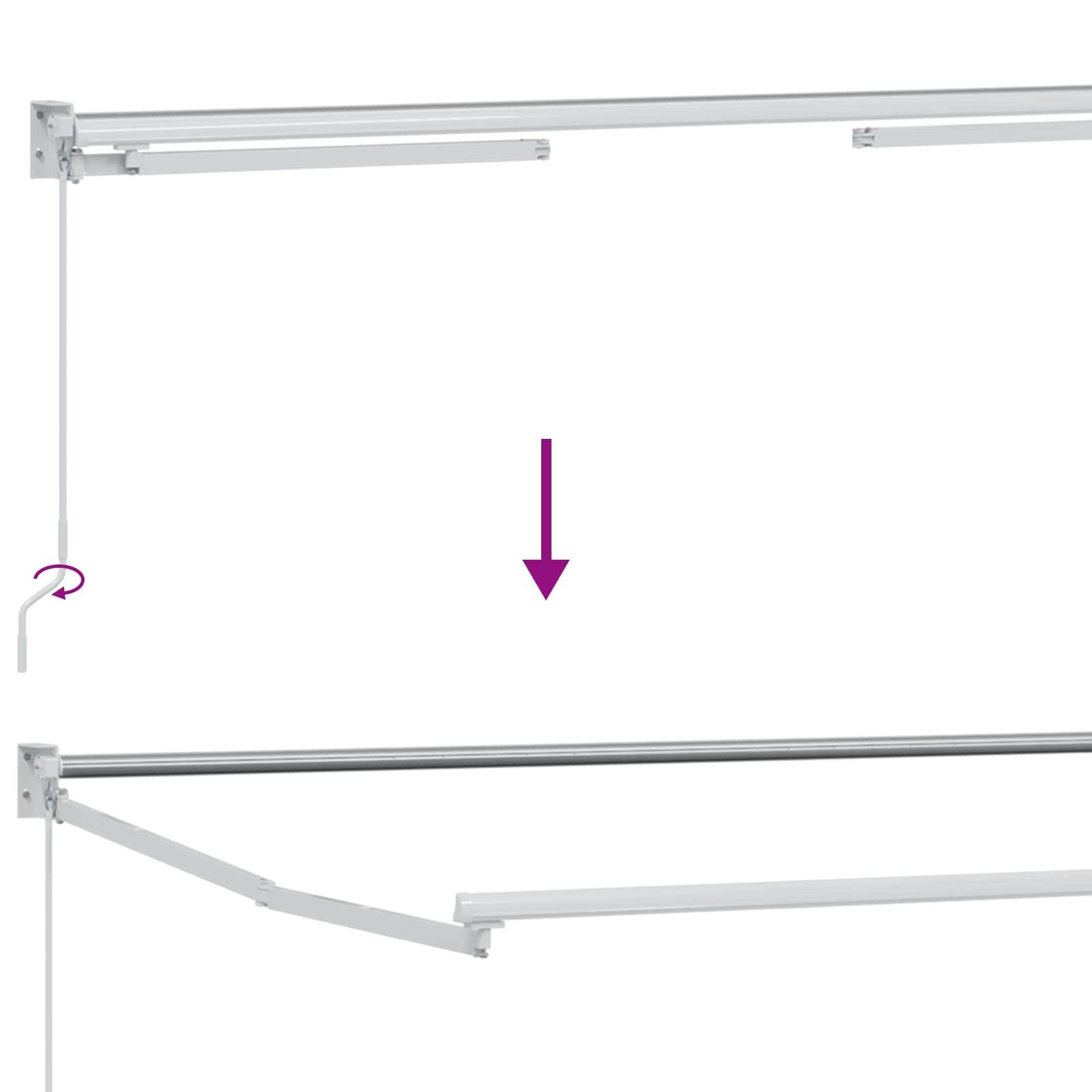 ComfortXL - Store Banne Rétractable Polyester Terrasse avec LEDs Beige Blanc 3,5x2,5m - ComfortXL Outdoor Living - Image 7