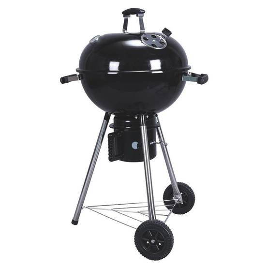 Barbecue Portable Rond Aktive Charbon Avec Couvercle - Diamètre 57 Cm Noir