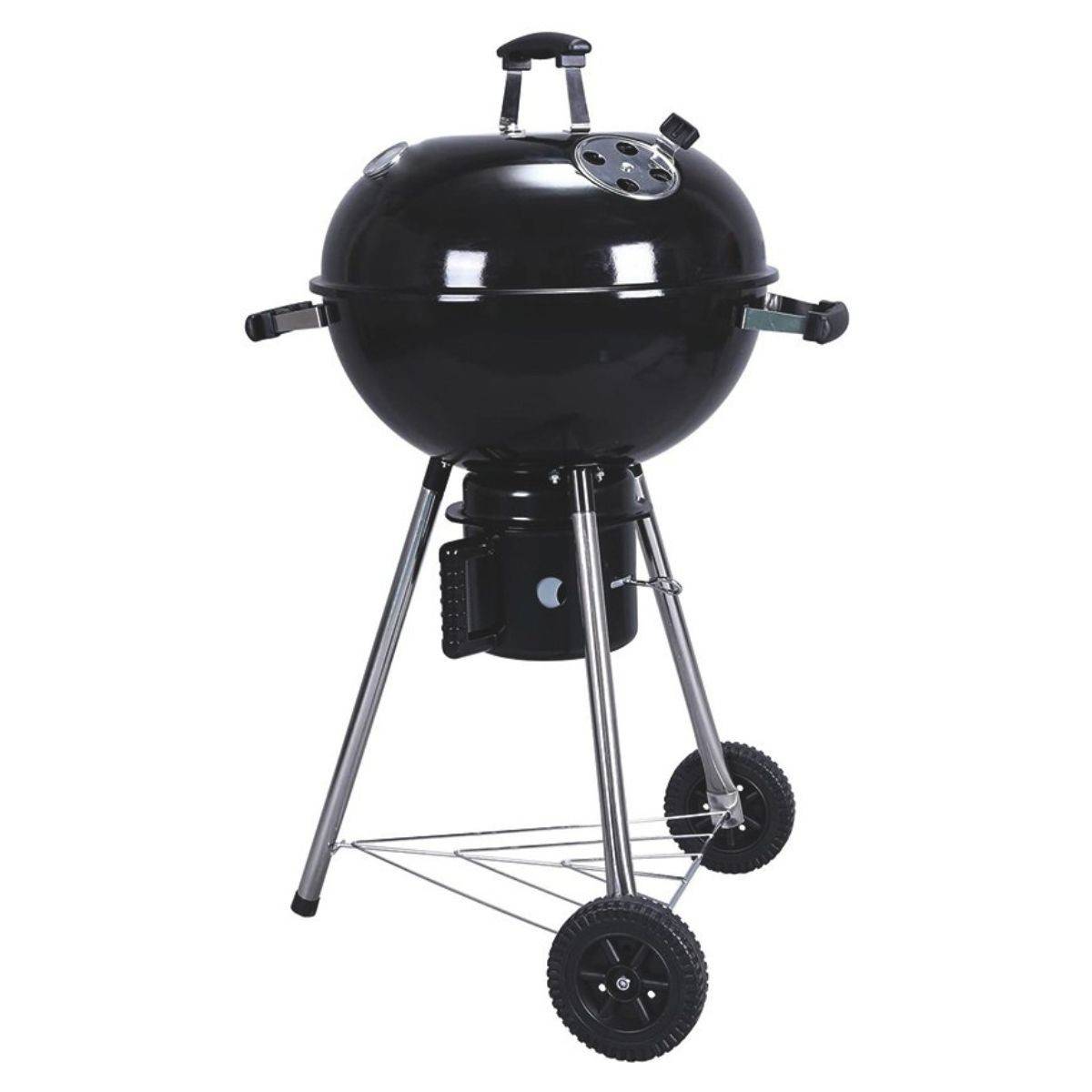 Barbecue Portable Rond Aktive Charbon Avec Couvercle - Diamètre 57 Cm Noir
