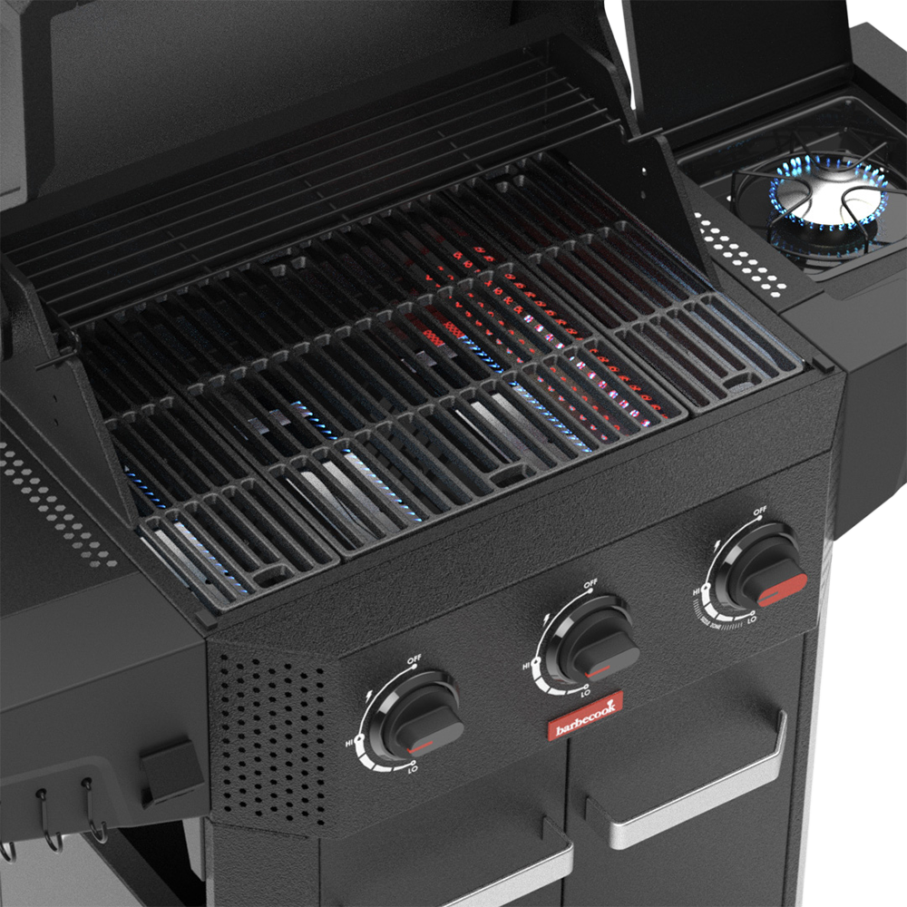 Barbecook - Barbecue à gaz Luca 312 + réchaud latéral - Noir - Image 3