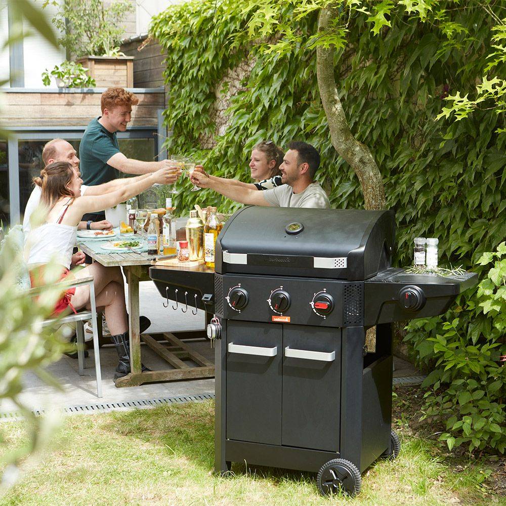 Barbecook - Barbecue à gaz Luca 312 + réchaud latéral - Noir - Image 4