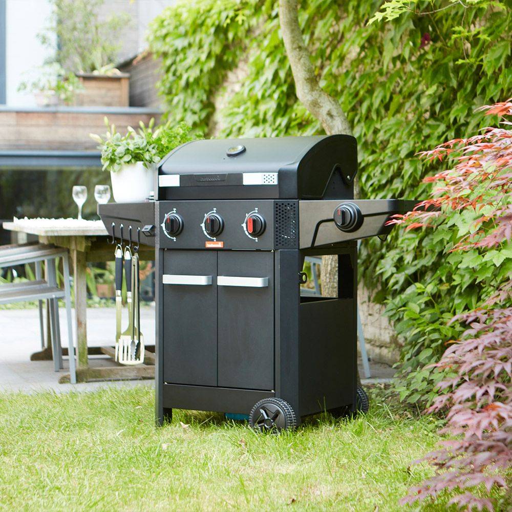 Barbecook - Barbecue à gaz Luca 312 + réchaud latéral - Noir - Image 2