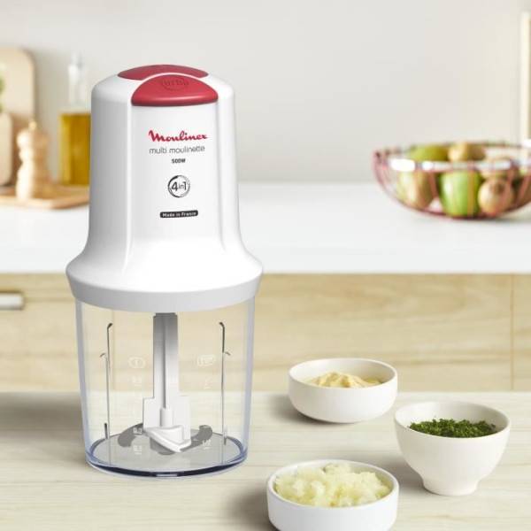 Moulinex - Hachoir Electrique MOULINEX Multi-Moulinette Mini hachoir, 500 W, 2 vitesses, Accessoire pour émulsionner, Mixeur, Fabriqué en France AT710110 - Image 5