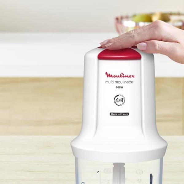 Moulinex - Hachoir Electrique MOULINEX Multi-Moulinette Mini hachoir, 500 W, 2 vitesses, Accessoire pour émulsionner, Mixeur, Fabriqué en France AT710110 - Image 3