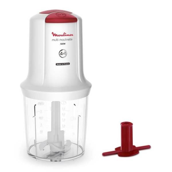 Moulinex - Hachoir Electrique MOULINEX Multi-Moulinette Mini hachoir, 500 W, 2 vitesses, Accessoire pour émulsionner, Mixeur, Fabriqué en France AT710110 - Image 1
