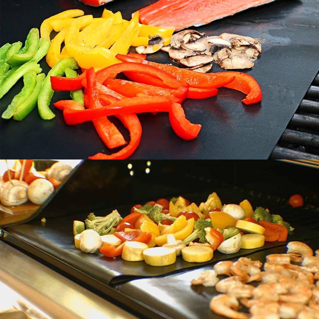 Set de 5 Tapis de Cuisson Tapis BBQ Barbecue Plaque Feuille de Cuisson Four 40 * 33cm pour Barbecue gaz Charbon électrique Anti-adhérent-Lytech - Image 5