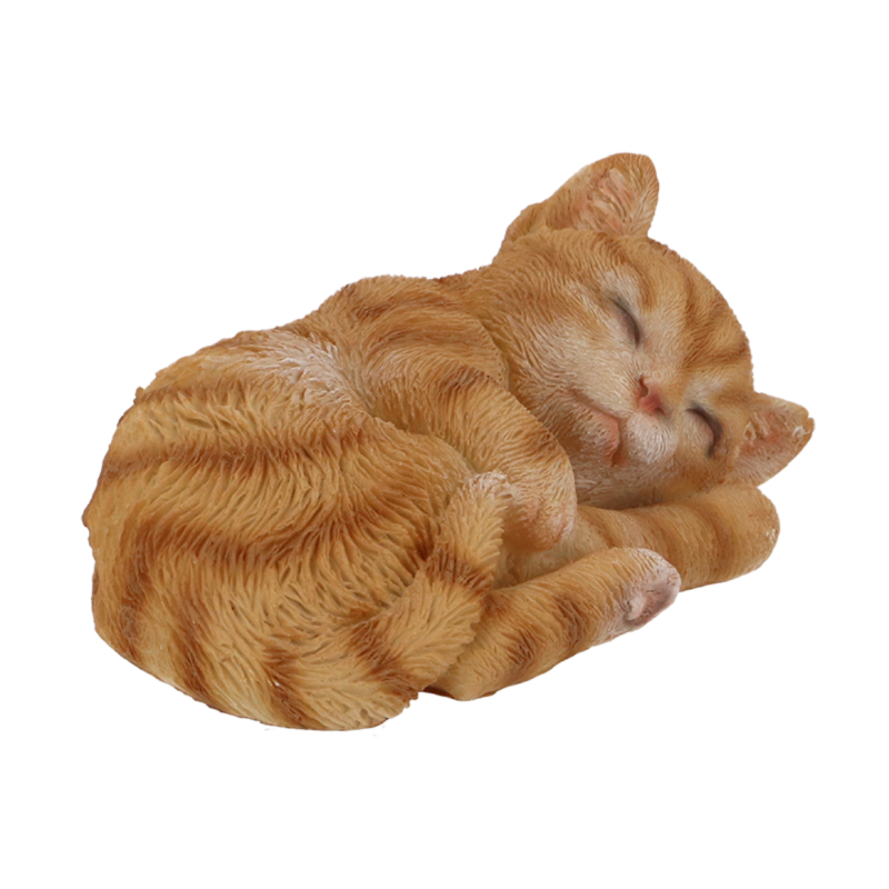 Figurine de chat endormi en polyrésine - L 14 x P 10 x H 6,5 cm - Modèle aléatoire - Image 4