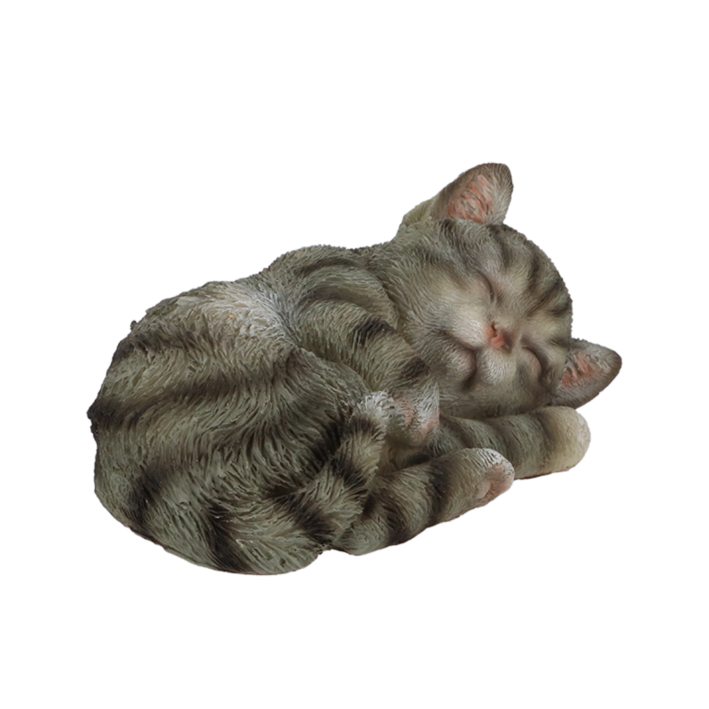 Figurine de chat endormi en polyrésine - L 14 x P 10 x H 6,5 cm - Modèle aléatoire - Image 8