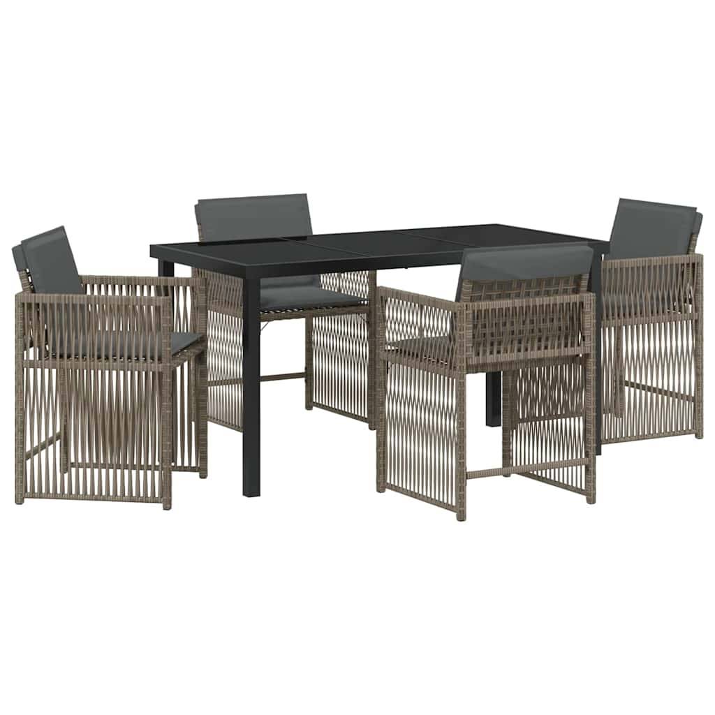 ComfortXL - Table et chaises de jardin pour 4 personnes en polyrotin tressé et acier Gris – ComfortXL Outdoor Living - Image 2