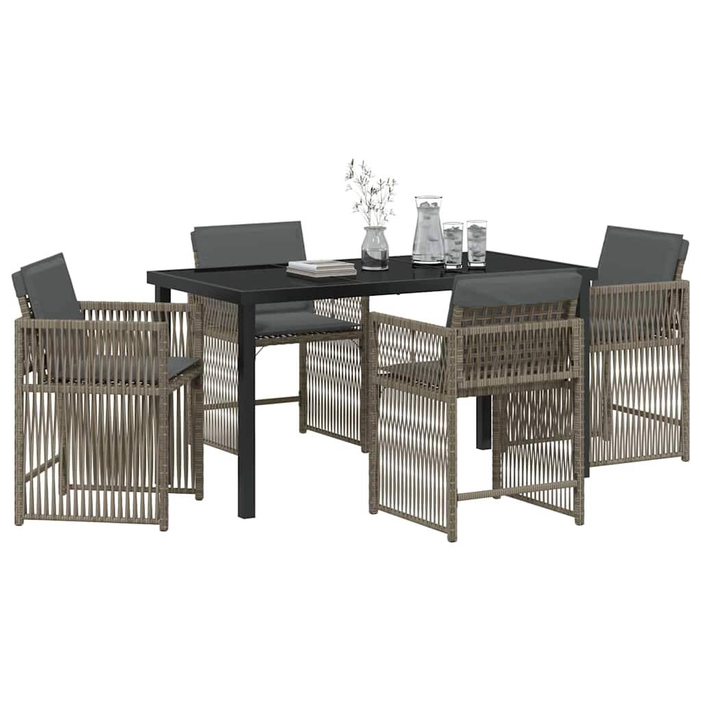 ComfortXL - Table et chaises de jardin pour 4 personnes en polyrotin tressé et acier Gris – ComfortXL Outdoor Living - Image 3
