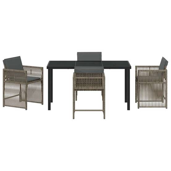 ComfortXL - Table et chaises de jardin pour 4 personnes en polyrotin tressé et acier Gris – ComfortXL Outdoor Living - Image 7