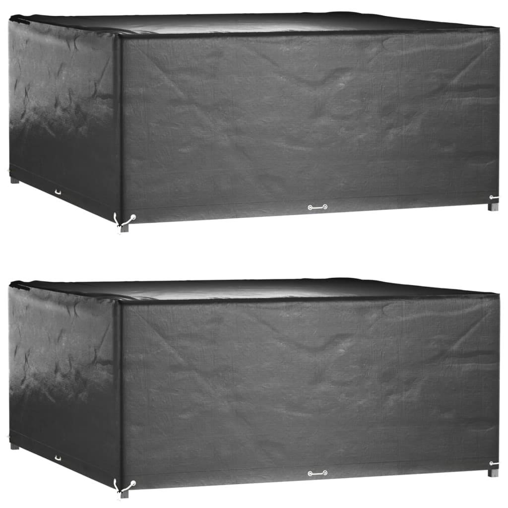 Lot de 2 Housses Carrées PE pour Grande Table de Jardin Protection Imperméable Anti-UV Noir 205x205x90 cm – ComfortXL Outdoor Living - Image 1