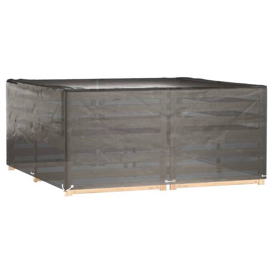 Lot de 2 Housses Carrées PE pour Grande Table de Jardin Protection Imperméable Anti-UV Noir 205x205x90 cm – ComfortXL Outdoor Living - Image 2