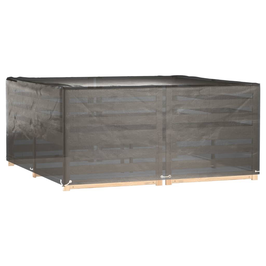 Lot de 2 Housses Carrées PE pour Grande Table de Jardin Protection Imperméable Anti-UV Noir 205x205x90 cm – ComfortXL Outdoor Living - Image 2