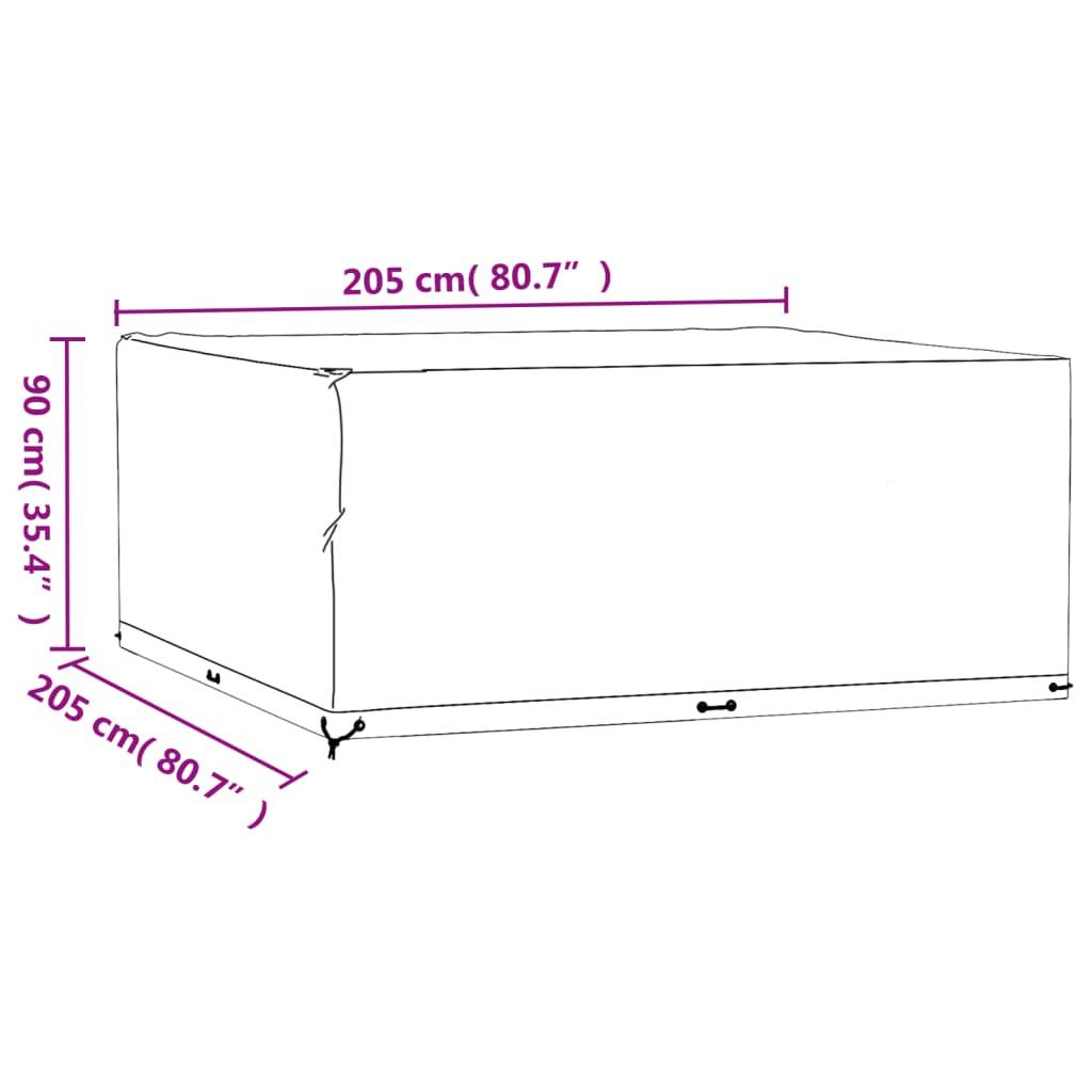 Lot de 2 Housses Carrées PE pour Grande Table de Jardin Protection Imperméable Anti-UV Noir 205x205x90 cm – ComfortXL Outdoor Living - Image 10