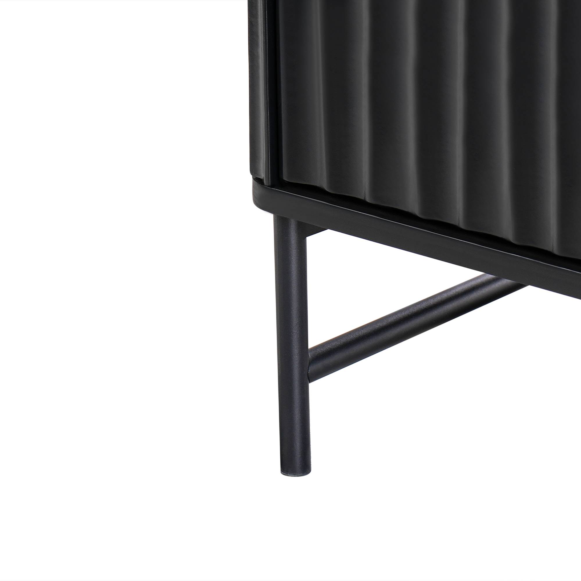 Beliani - Commode MDF Marbre/noir GLASTONBURY - 120x40x80- Beliani - Image 7