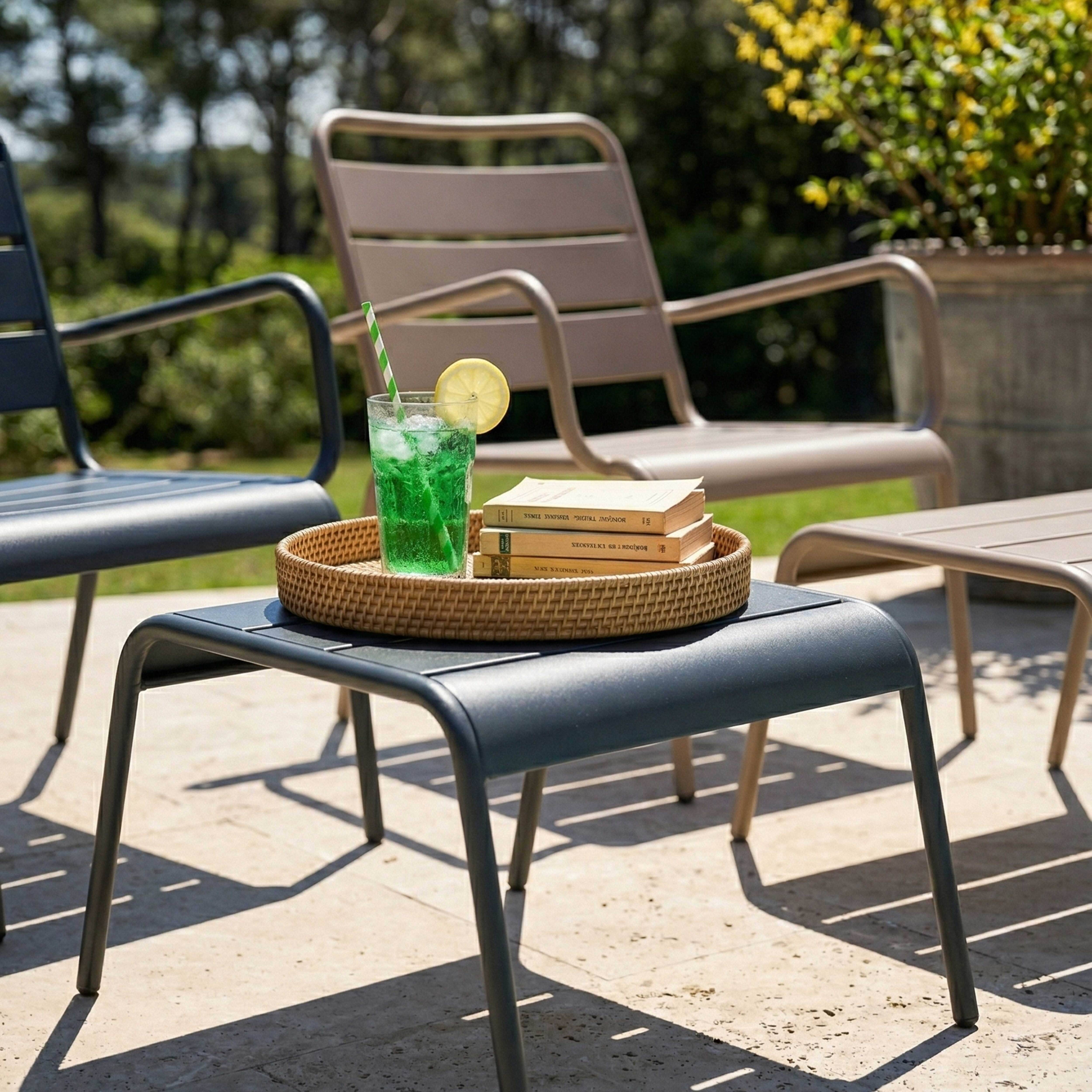Oviala - Lot 2 fauteuils relax avec repose-pieds métal gris et taupe Palavas - Oviala - Image 4