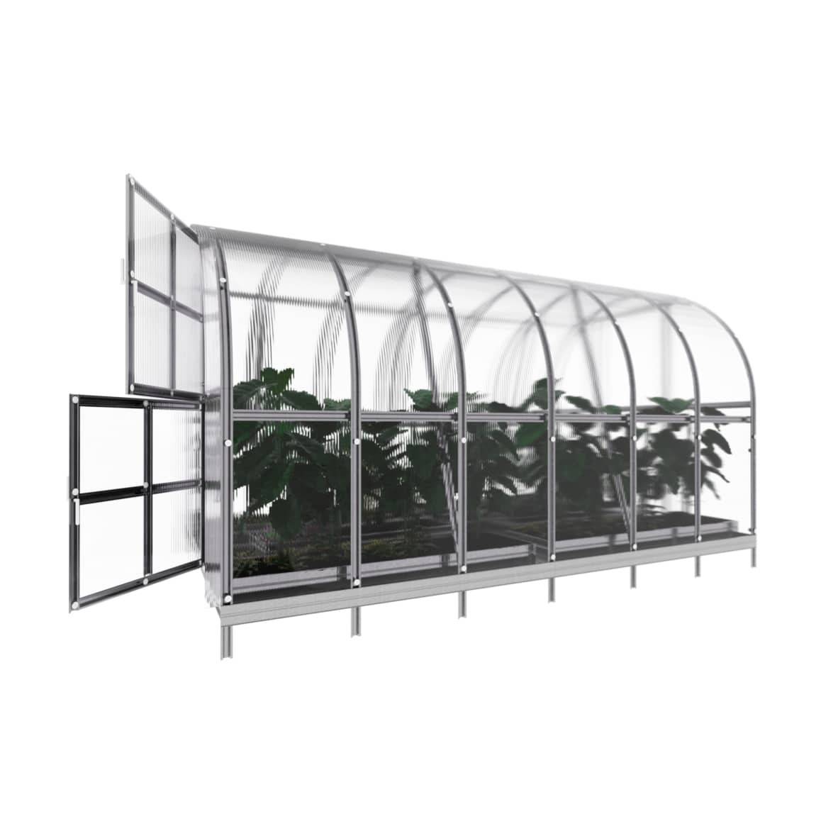 KLASIKA GREENHOUSES - Ensemble Serre KLASIKA ARCH EXTRA 12 m² (3x4 m), 4 mm - avec 7 accessoires inclus - Image 5